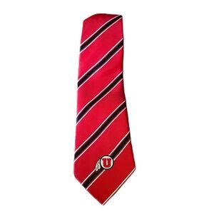 Eagles Wings Utah Utes Tie Vibrant Red and Black 3-1/2" x 57"